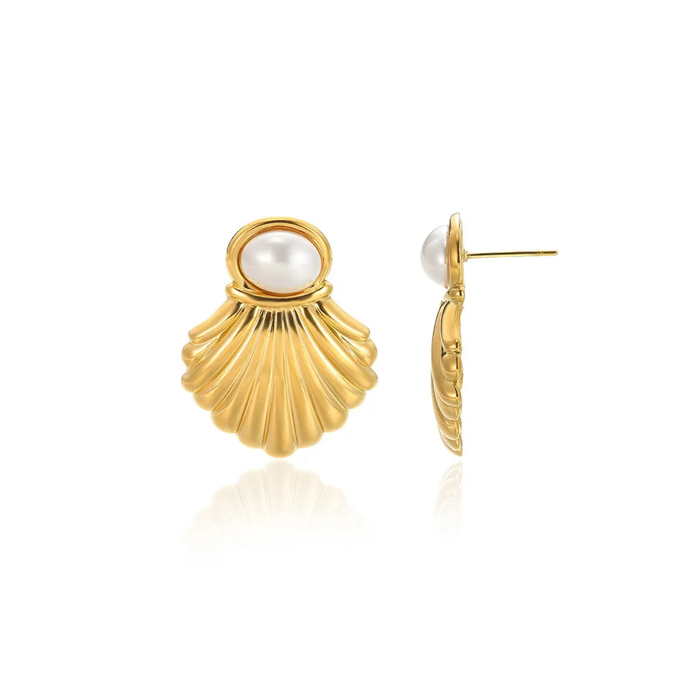 Geometric Flower Stainless Steel Earrings Women Sweet Sunflower Star Gold Color Ear Piercing Jewelry Wedding Accessories Gifts
