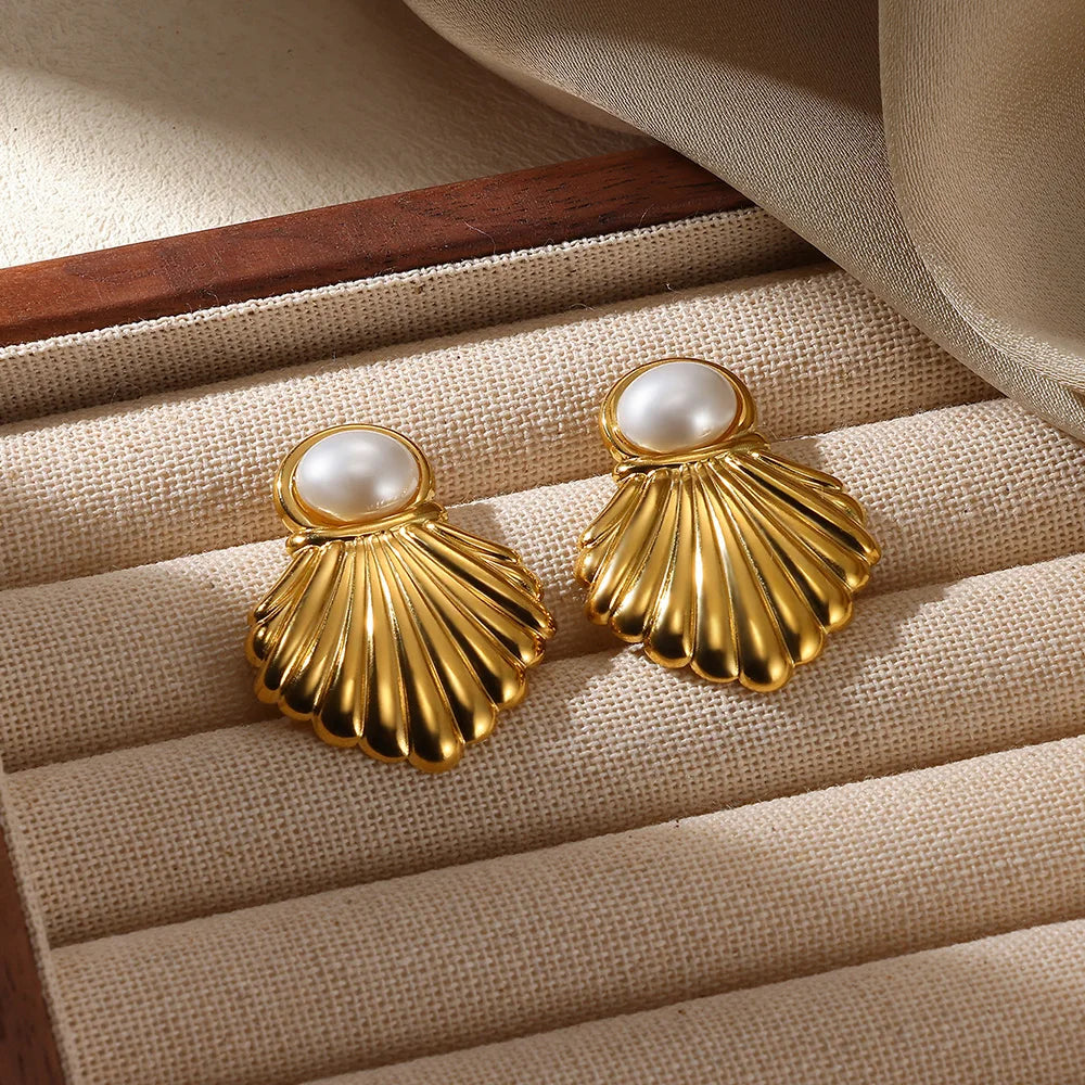 Geometric Flower Stainless Steel Earrings Women Sweet Sunflower Star Gold Color Ear Piercing Jewelry Wedding Accessories Gifts